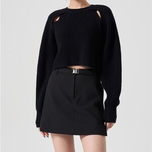 NWT Stitches+stripes  Black Ribbed Knit Top